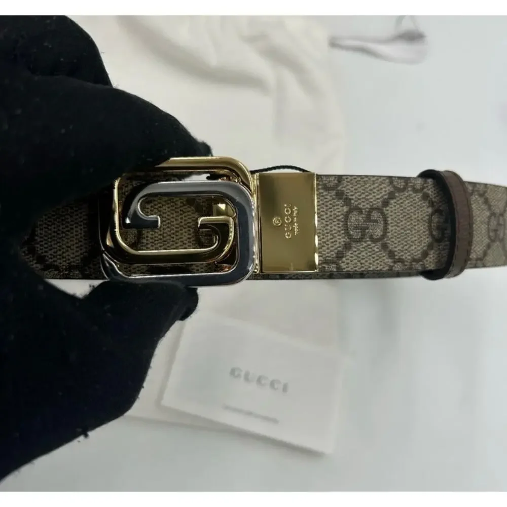 Men's Gucci GG Supreme belt with interlocking G buckle size 115 cm/46 inches